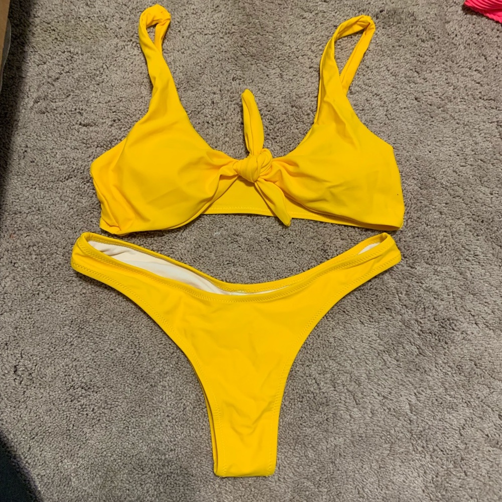 Yellow Cheeky Brazilian Bikini